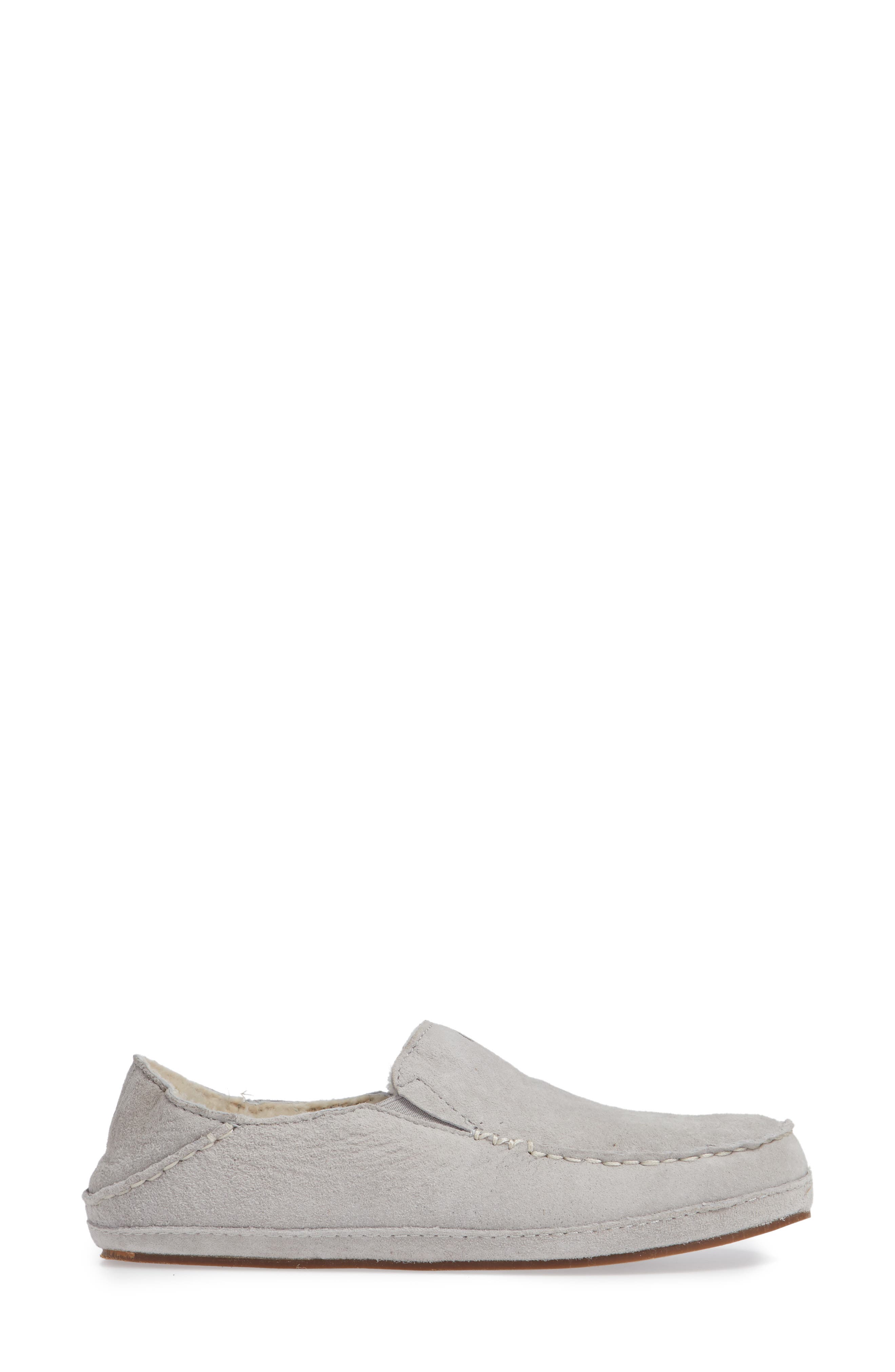 OluKai Nohea Nubuck Slipper, Alternate, color, Pale Grey/ Pale Grey Leather