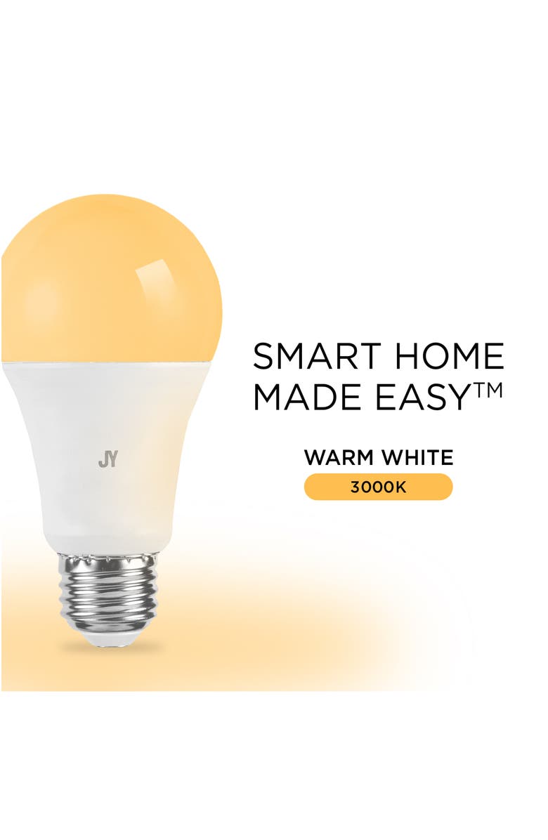 JONATHAN Y Smart A19 Dimmable Light Bulb - Dimmable Color Changing LED; Compatible with Alexa and Google Home Assistant, No Hub Required, Alternate, color, White