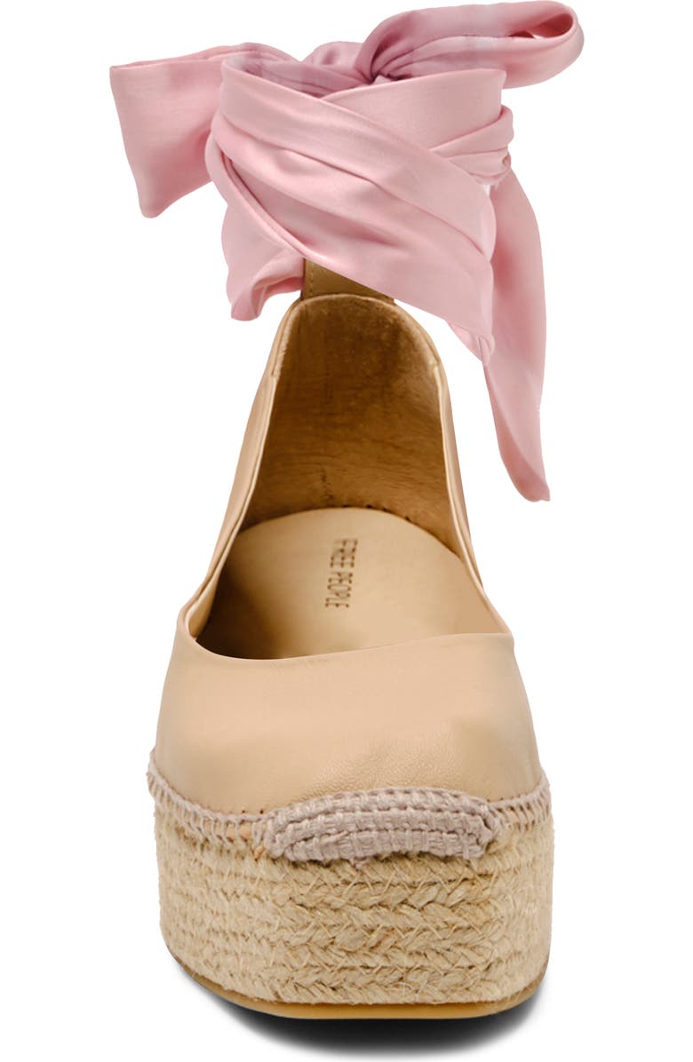 Free People Starboard Ankle Wrap Platform Espadrille, Alternate, color, Light Tan