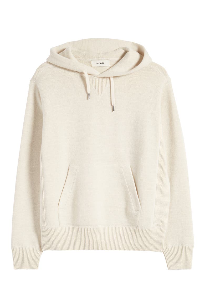 Wool & Cashmere Sweater Hoodie, Alternate, color, HEATHER OAT