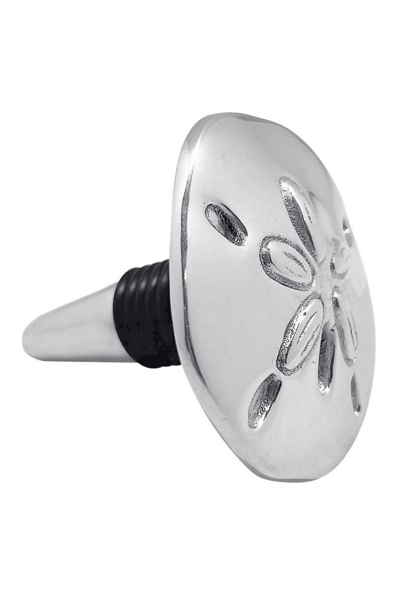 Sand Dollar Flat Bottle Stopper, Main, color, SILVER