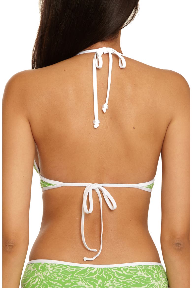 Water Lily Halter Bikini Top, Alternate, color, GREEN APPLE