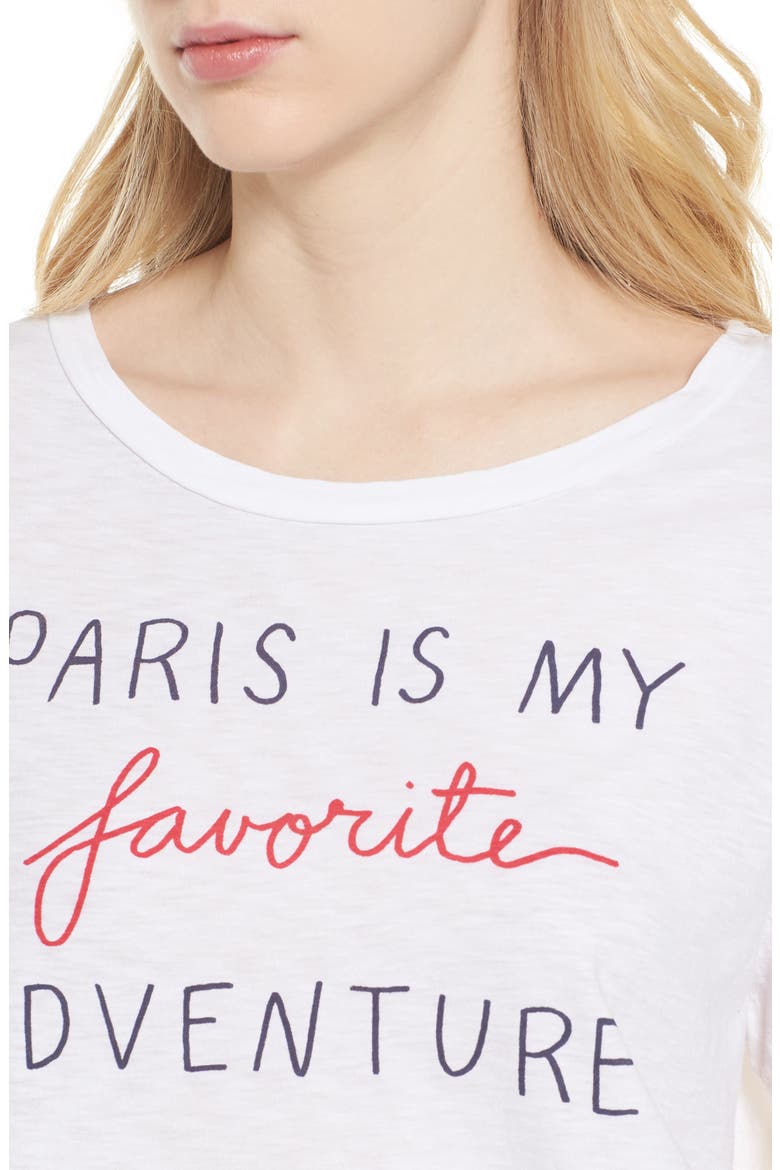 Paris Is My Favorite Adventure Tee, Alternate, color, WHITE
