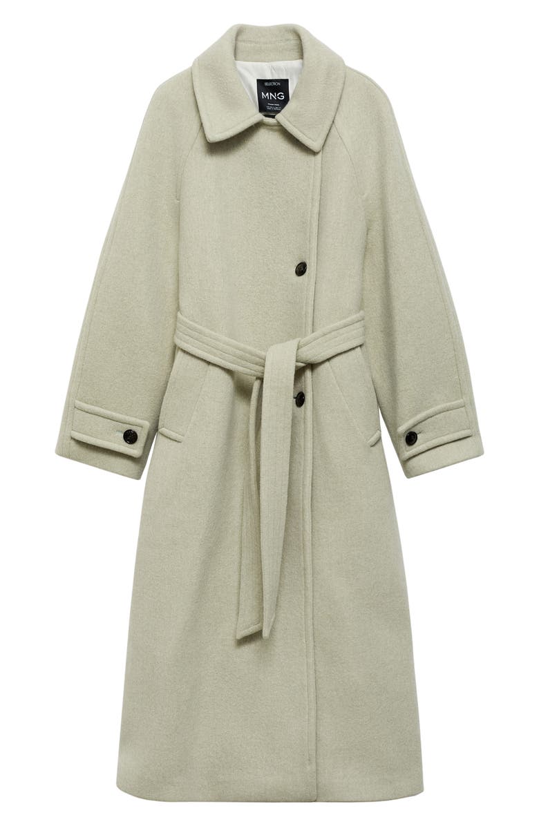 MANGO Belted Oversize Wool Blend Coat, Alternate, color, 