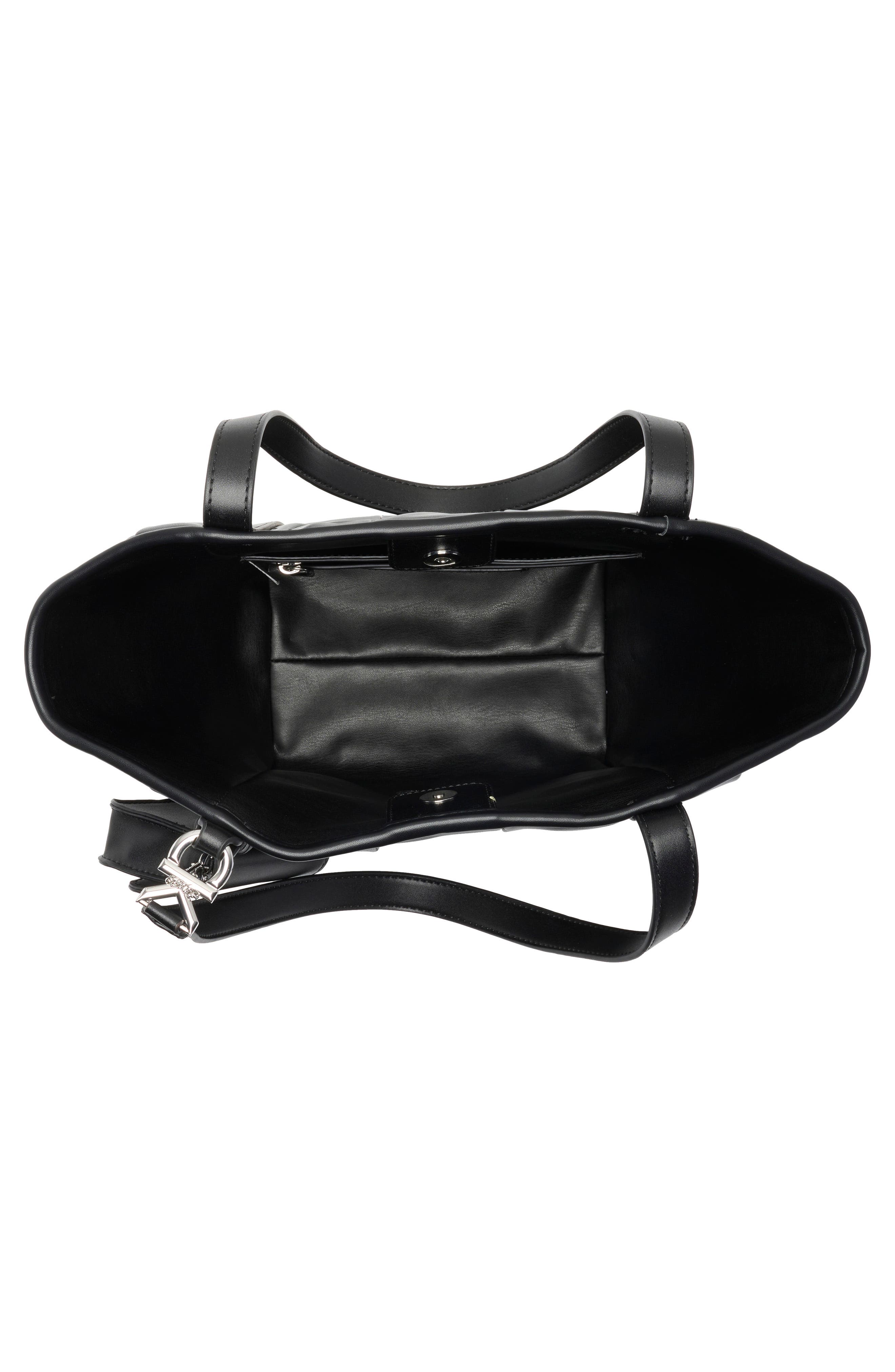 Tina Tote Bag, Alternate, color, BLACK/ SILVER