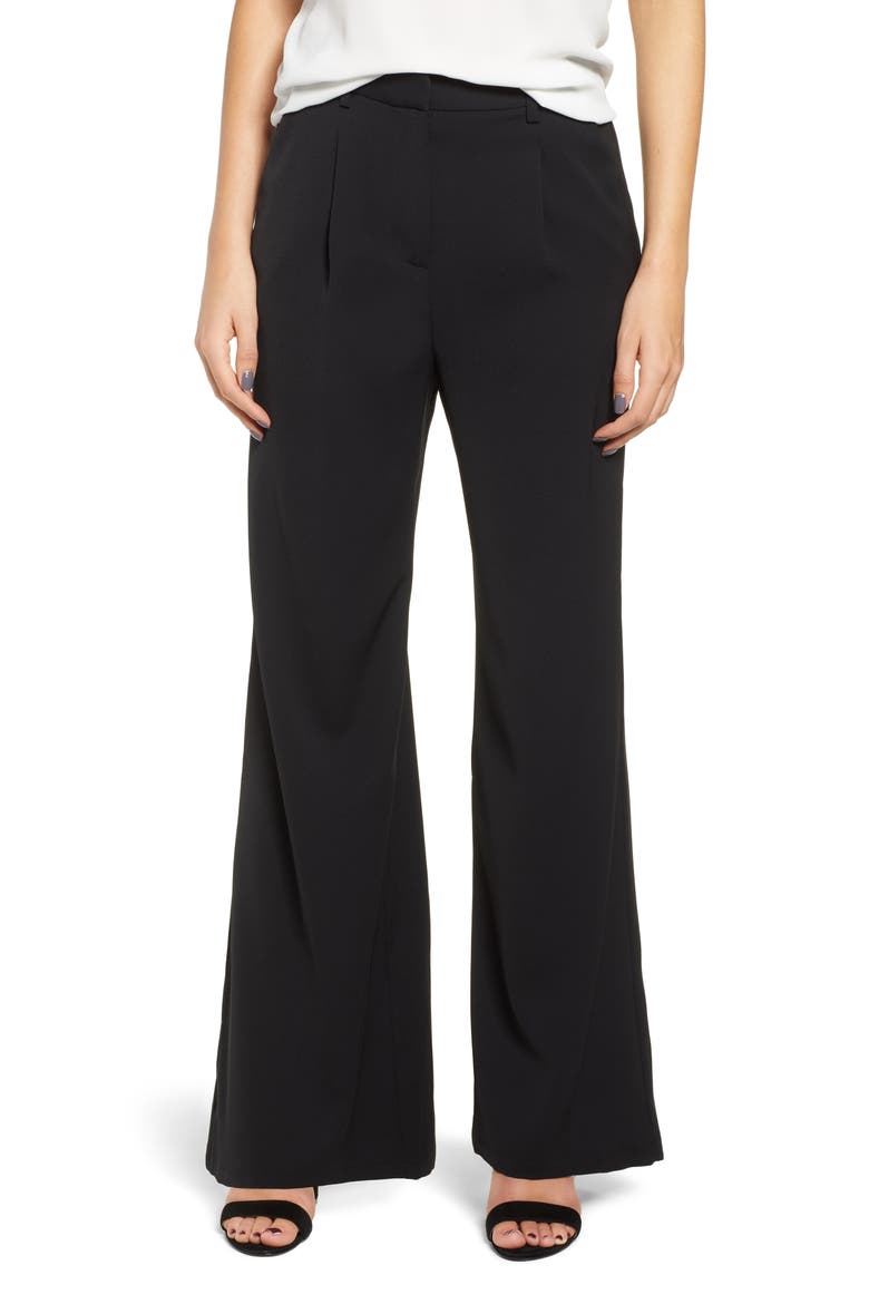High Waist Flare Pants, Main, color, BLACK
