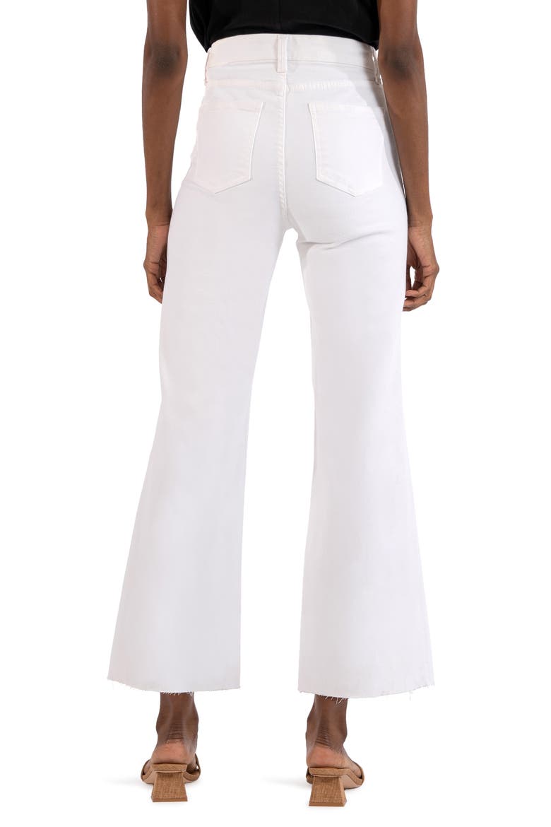 Meg Fab Ab High Waist Raw Hem Ankle Wide Leg Jeans, Alternate, color, OPTIC WHITE
