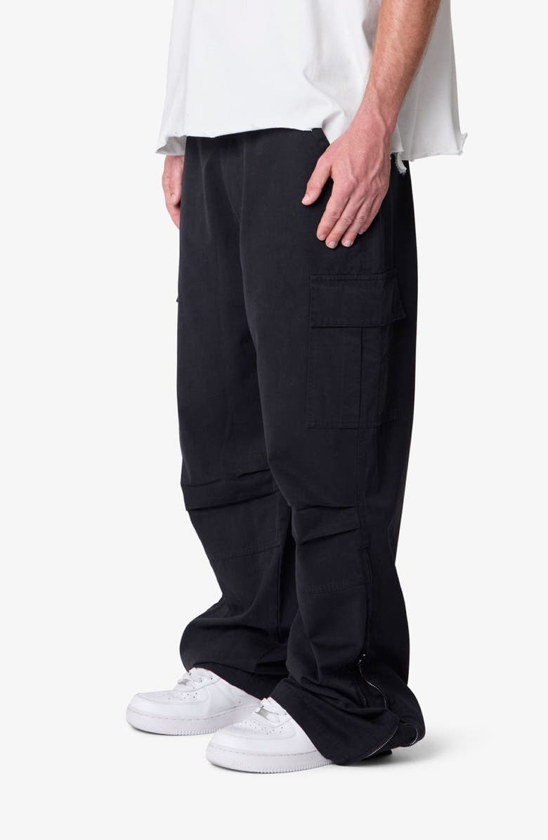 mnml Ultra Baggy Cotton Ripstop Cargo Pants, Alternate, color, Black