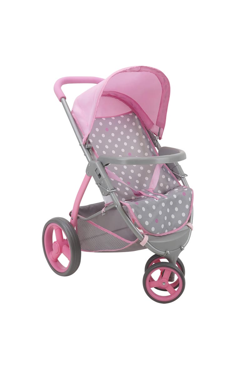 Cotton Candy Pink Doll Jogger Stroller, Fits Dolls Up to 24", Main, color, Multicolored