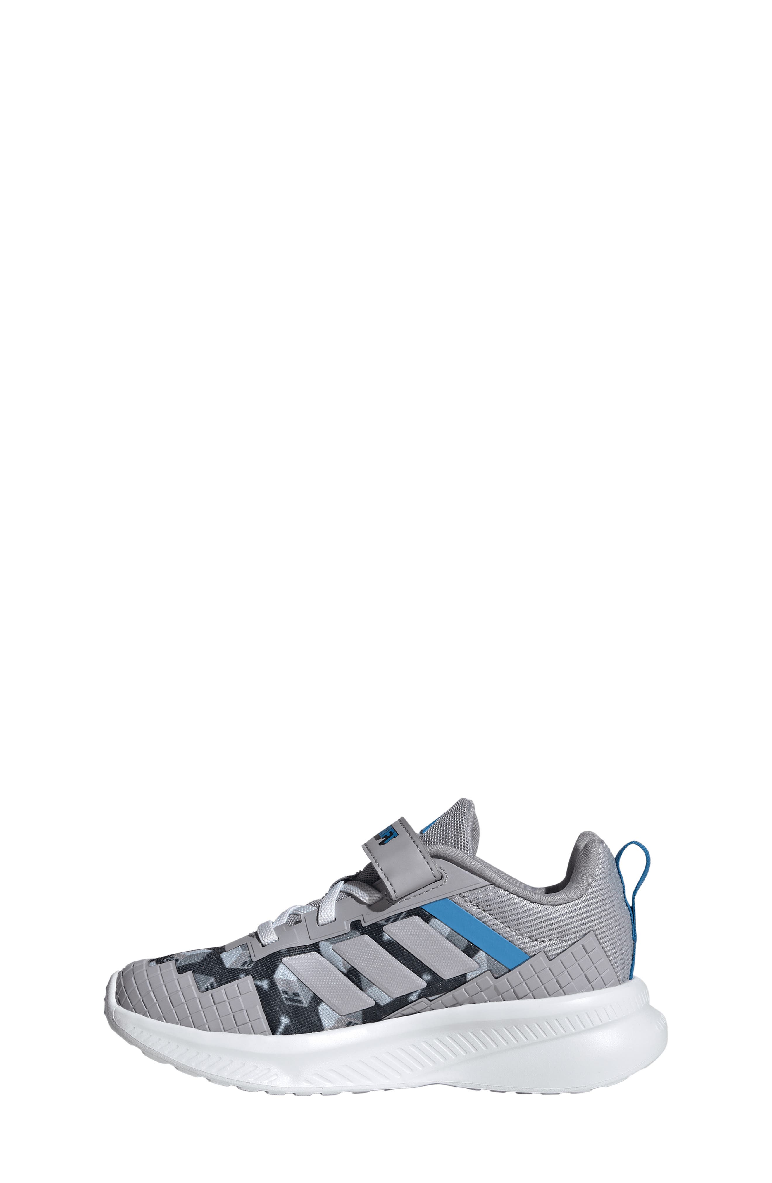 adidas x Minecraft<sup>®</sup> Kids' Fortarun 4.0 Sneaker, Alternate, color, Grey/ Blue/ White