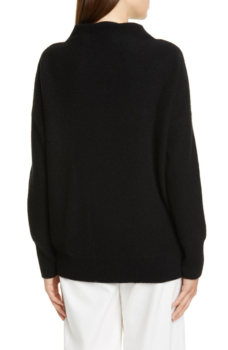 Vince Boiled Cashmere Funnel Neck Pullover, Alternate, color, Black