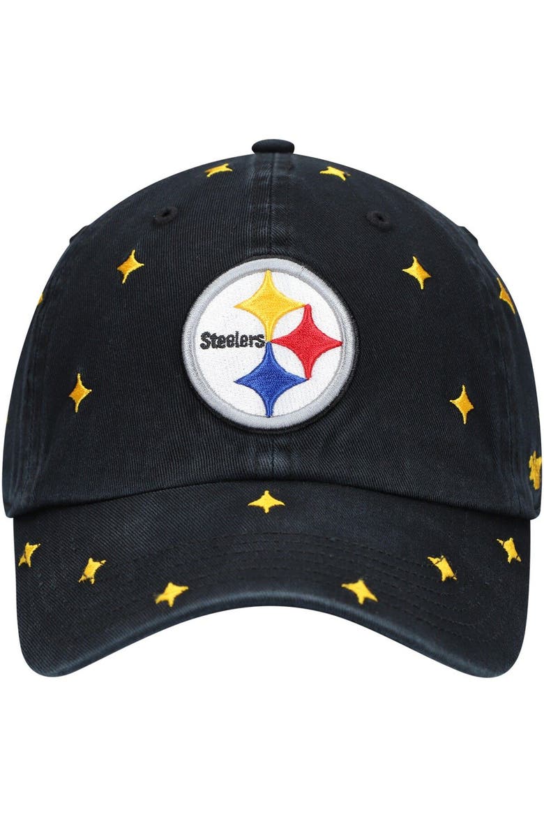 Women's '47 Black/Gold Pittsburgh Steelers Confetti Clean Up Adjustable Hat, Alternate, color, Black