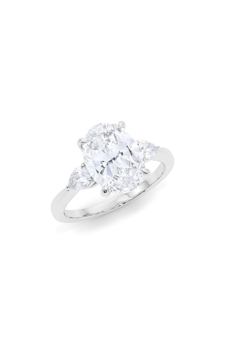 HauteCarat Oval & Pear Cut Lab Grown Diamond Ring, Main, color, 2.00 Ctw 18K White Gold