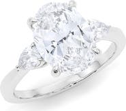 HauteCarat Oval & Pear Cut Lab Grown Diamond Ring