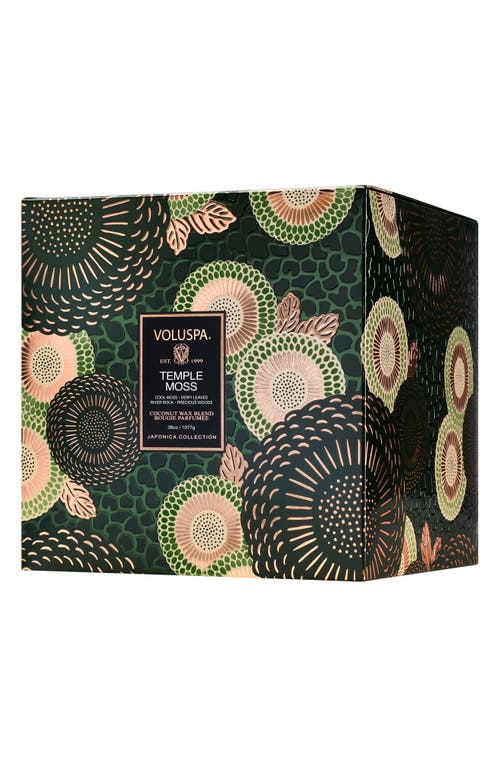 Voluspa Temple Moss Three-wick Hearth Candle In Brown