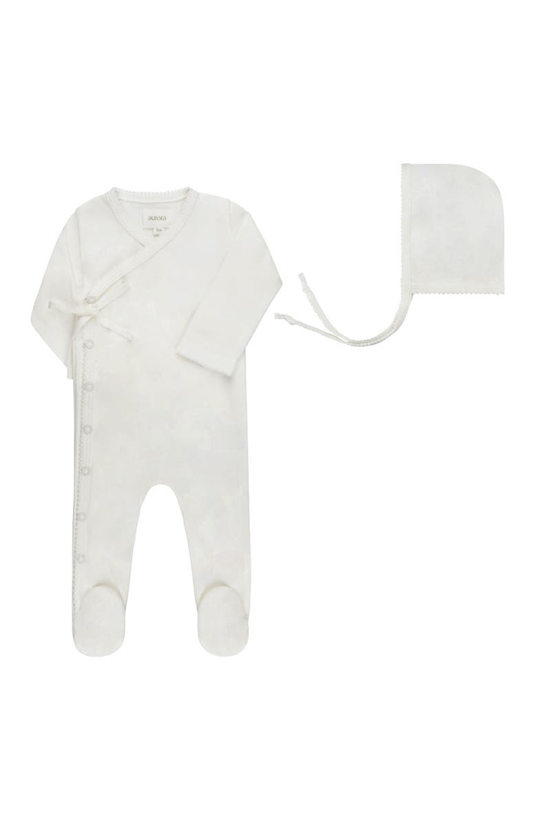 Ely's & Co. Aurora Classics Kimono Collection - Footie + Bonnet, Main, color, Ivory