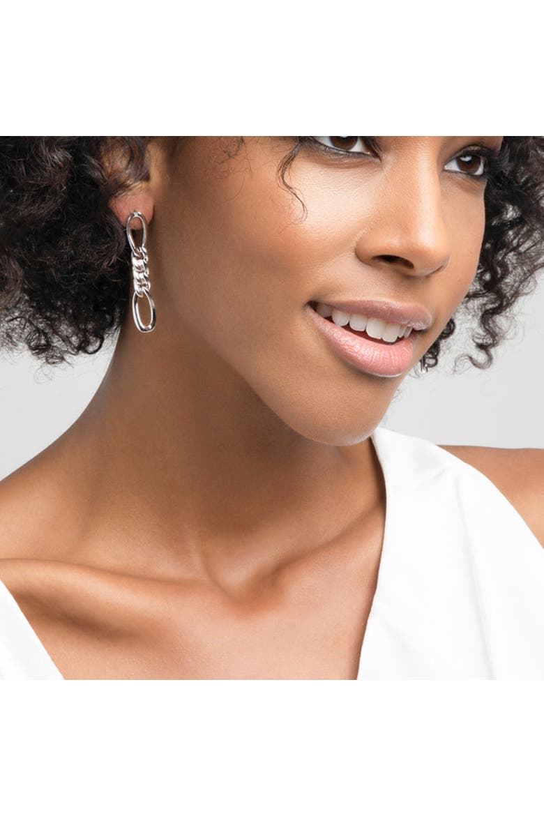 Figaro Earrings, Alternate, color, White Gold