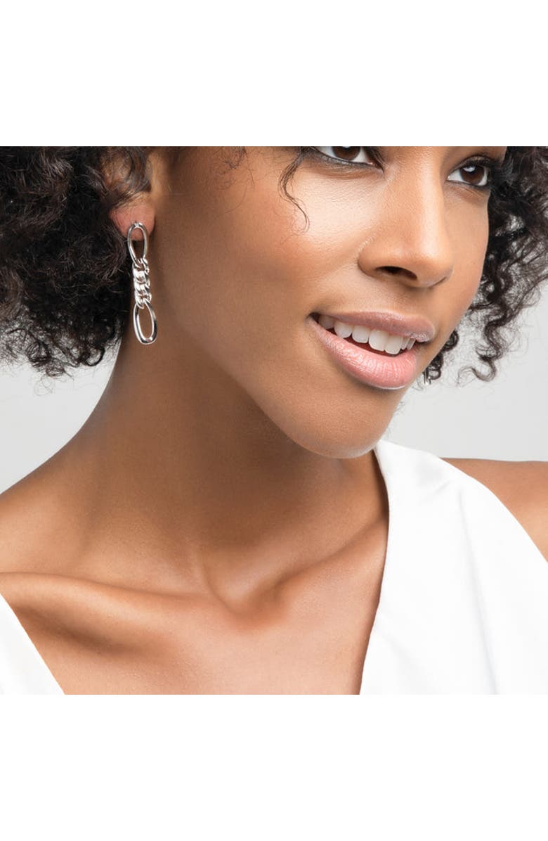 ZARUX Figaro Earrings, Alternate, color, White Gold