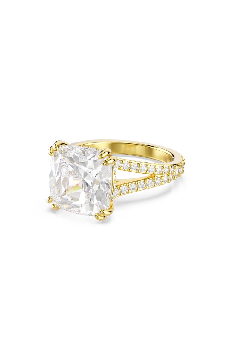 Swarovski Stilla Crystal Cocktail Ring, Main, color, White/ Gold