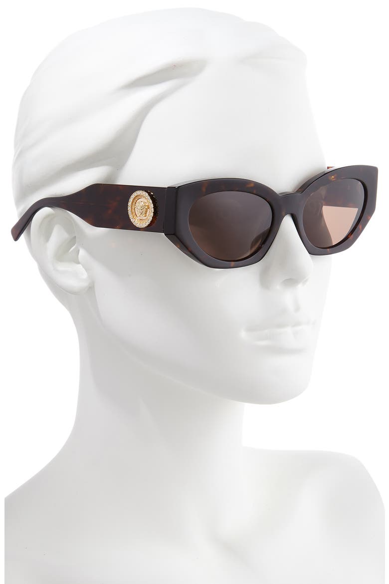 54mm Cat Eye Sunglasses, Alternate, color, HAVANA/ BROWN SOLID