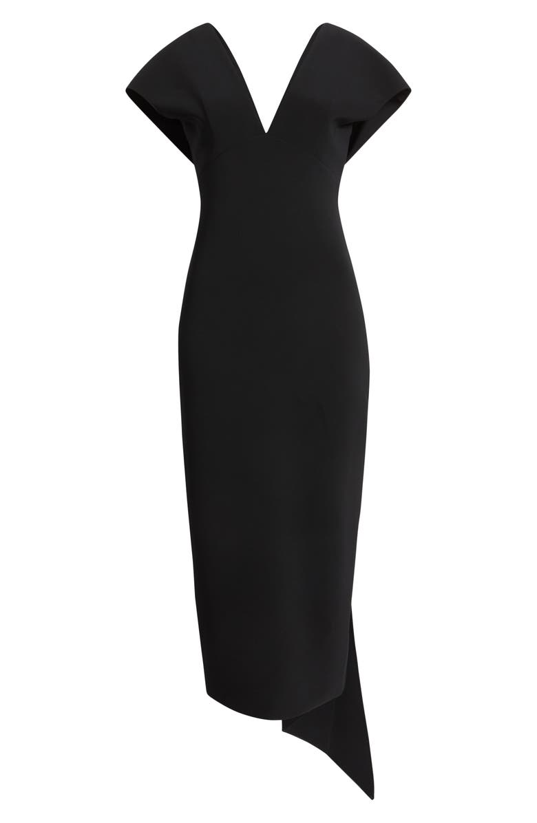 Amsale Crepe Cocktail Dress, Alternate, color, Black