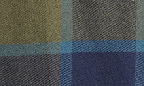 Vans Larkspur Plaid Stretch Cotton Flannel Button-up Shirt In Blue