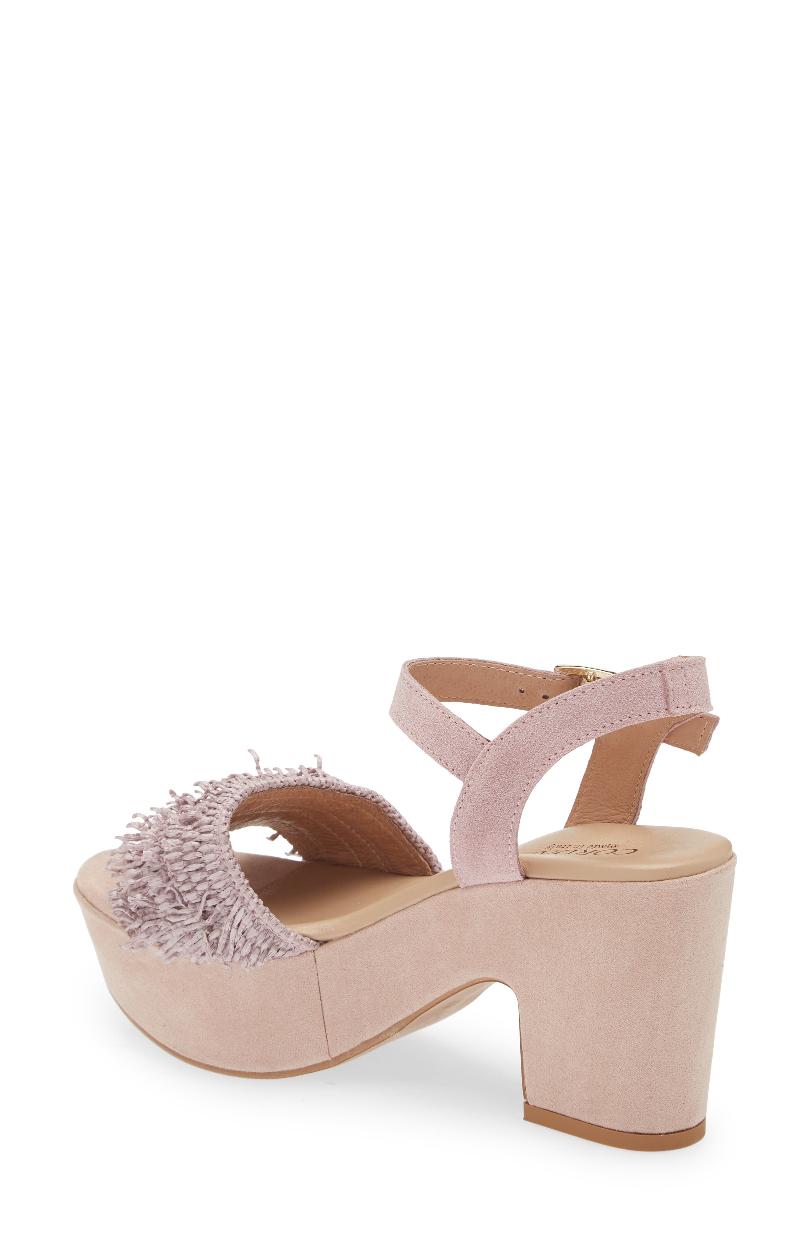 Liona Ankle Strap Platform Sandal, Alternate, color, RAFIA ROSE