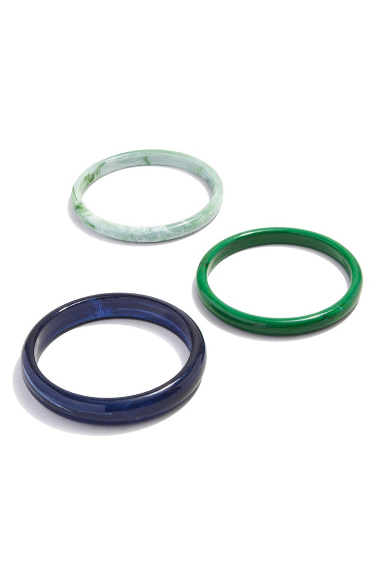 Raven Set of 3 Bangle Bracelets, Alternate, color, GREEN/ BLUE MULTI