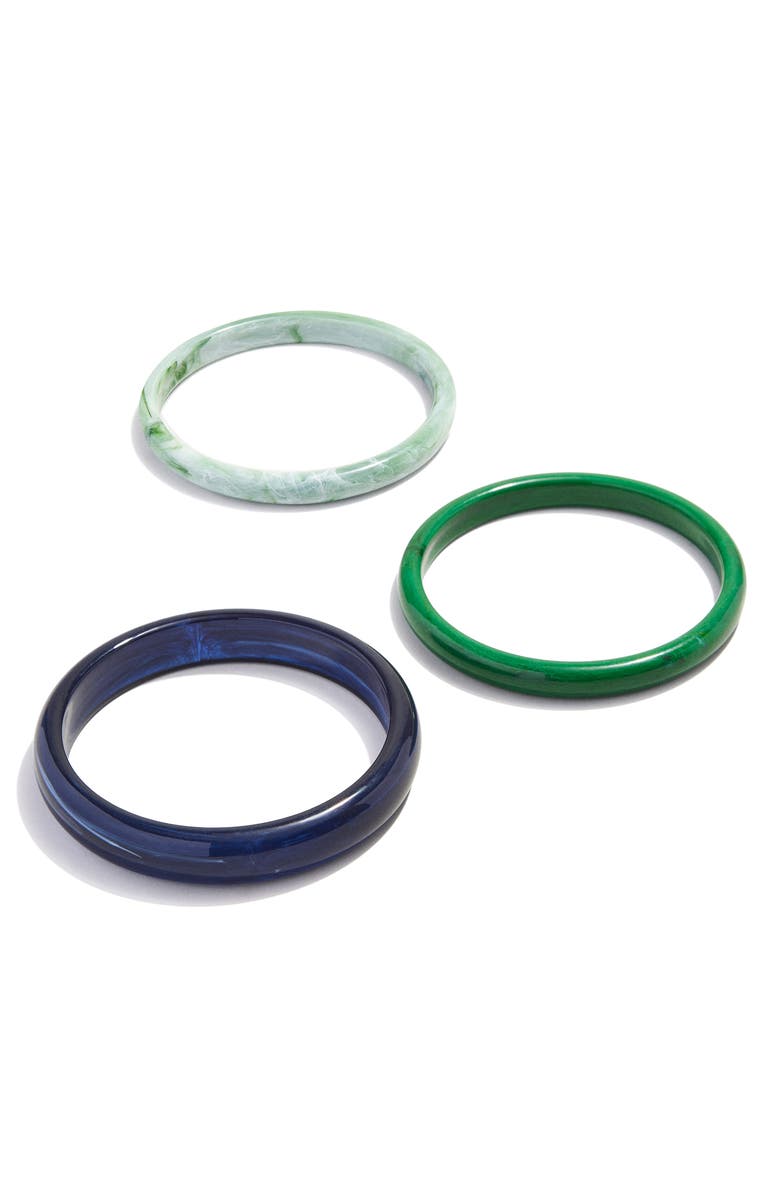 BaubleBar Raven Set of 3 Bangle Bracelets, Alternate, color, Green/ Blue Multi