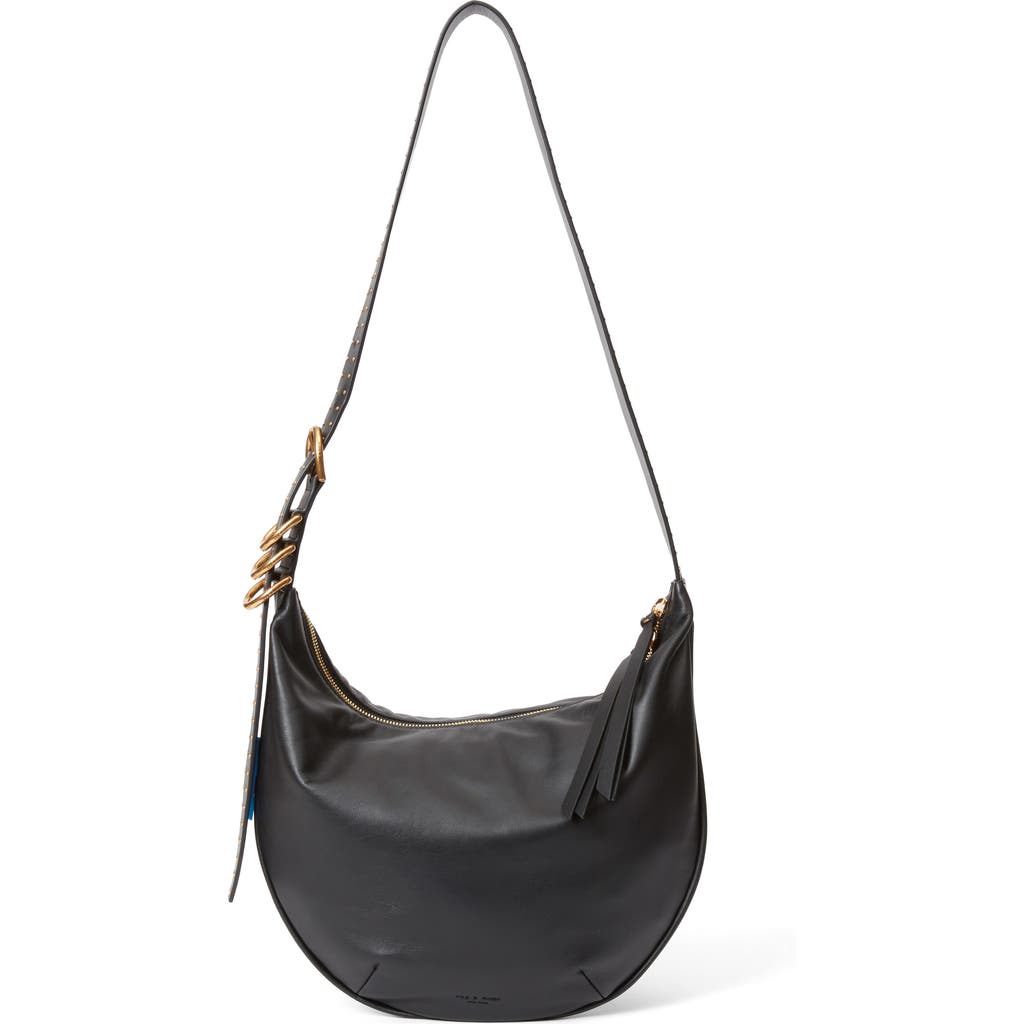 Rag & Bone Medium Mercer Leather Hobo Bag In Black