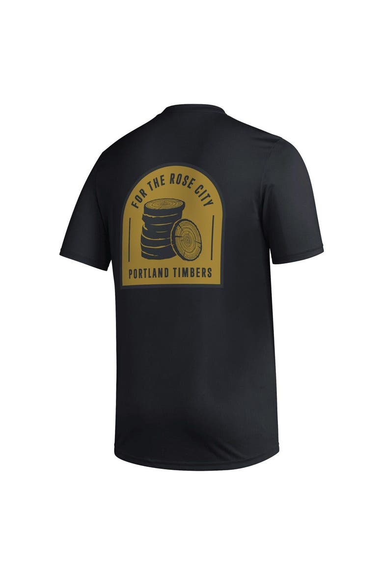 Men's adidas Black Portland Timbers Team Jersey Hook AEROREADY T-Shirt, Alternate, color, Black