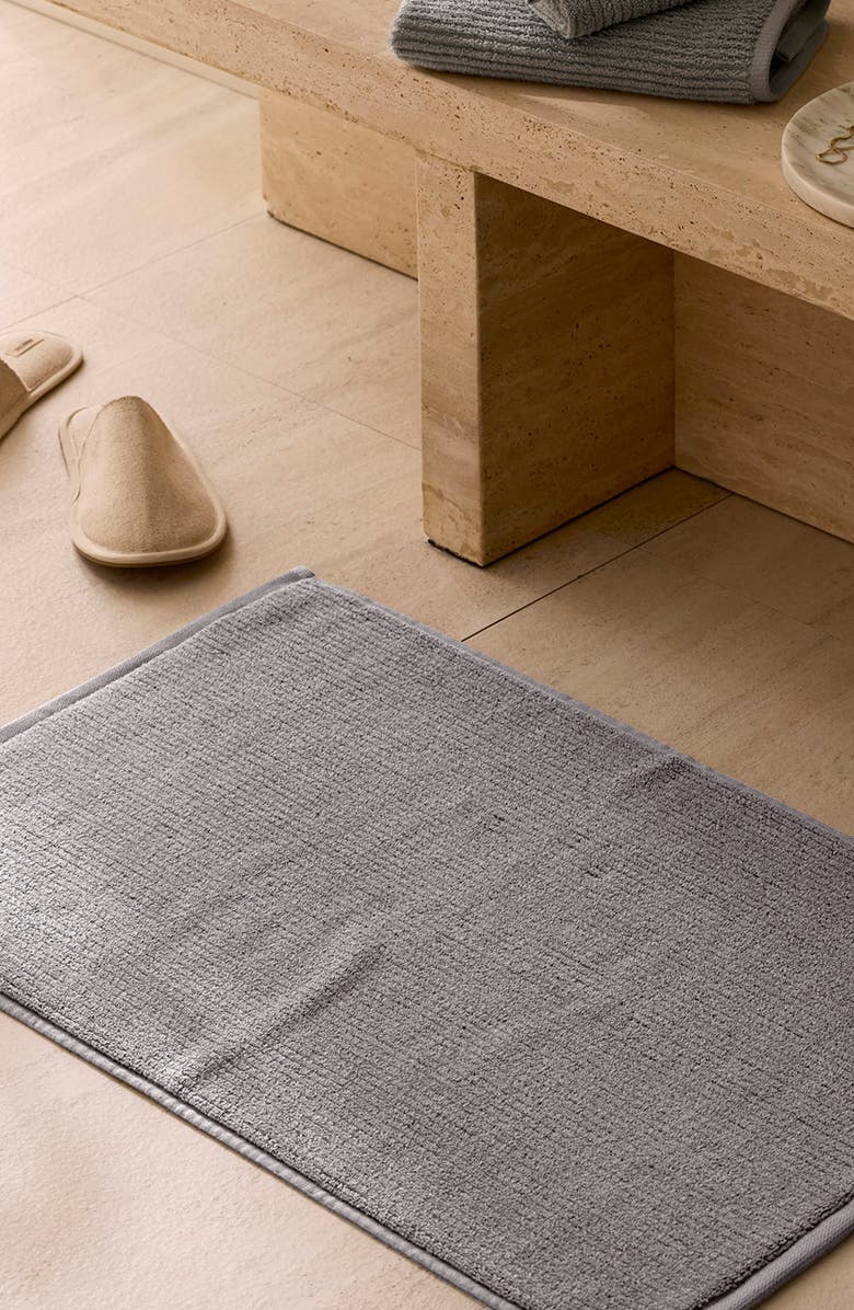 Boll & Branch Ribbed Organic Cotton Bath Mat, Alternate, color, 