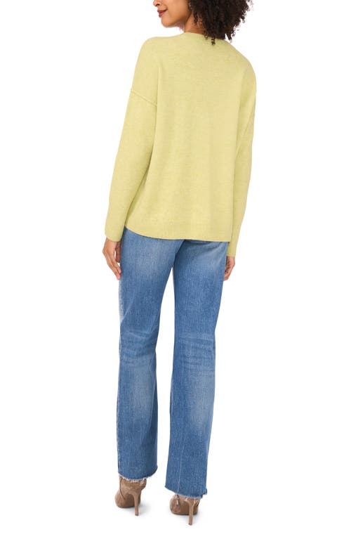 Vince Camuto Exposed Seam Crewneck Sweater In Green