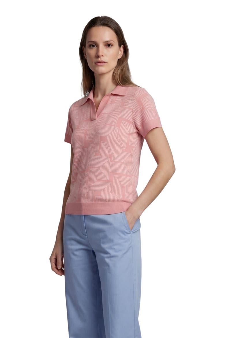 Inter Twine Womens Merino Silk Cashmere Polo, Alternate, color, INTER TWINE CORAL