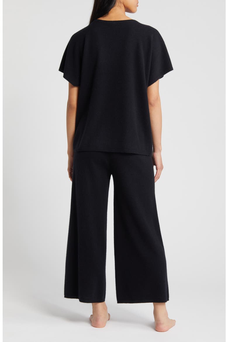 Crop Cashmere Pajamas, Alternate, color, BLACK ROCK