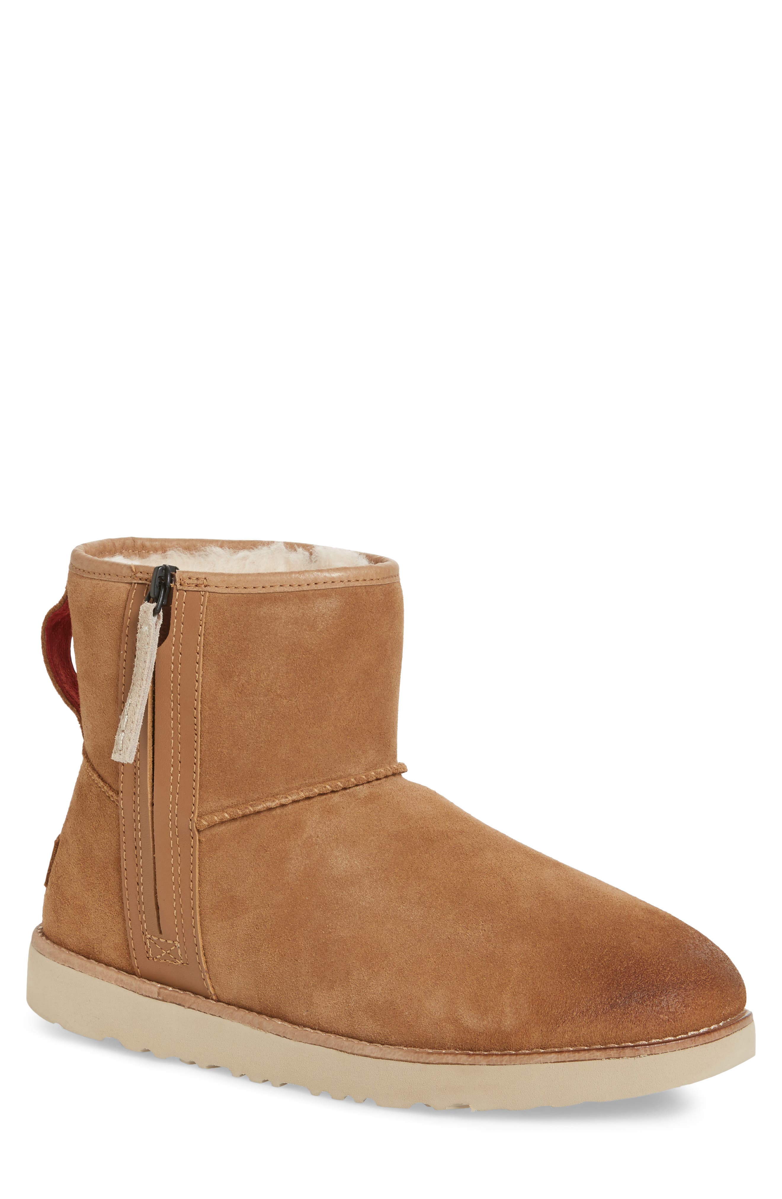 Mini Zip Waterproof Boot, Main, color, CHESTNUT