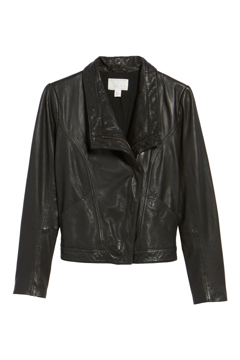 Leather Jacket, Alternate, color, BLACK