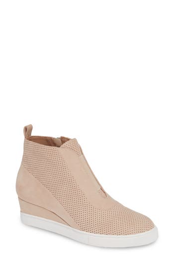 Shop Linea Paolo Anna Wedge Sneaker In Light Pink Suede