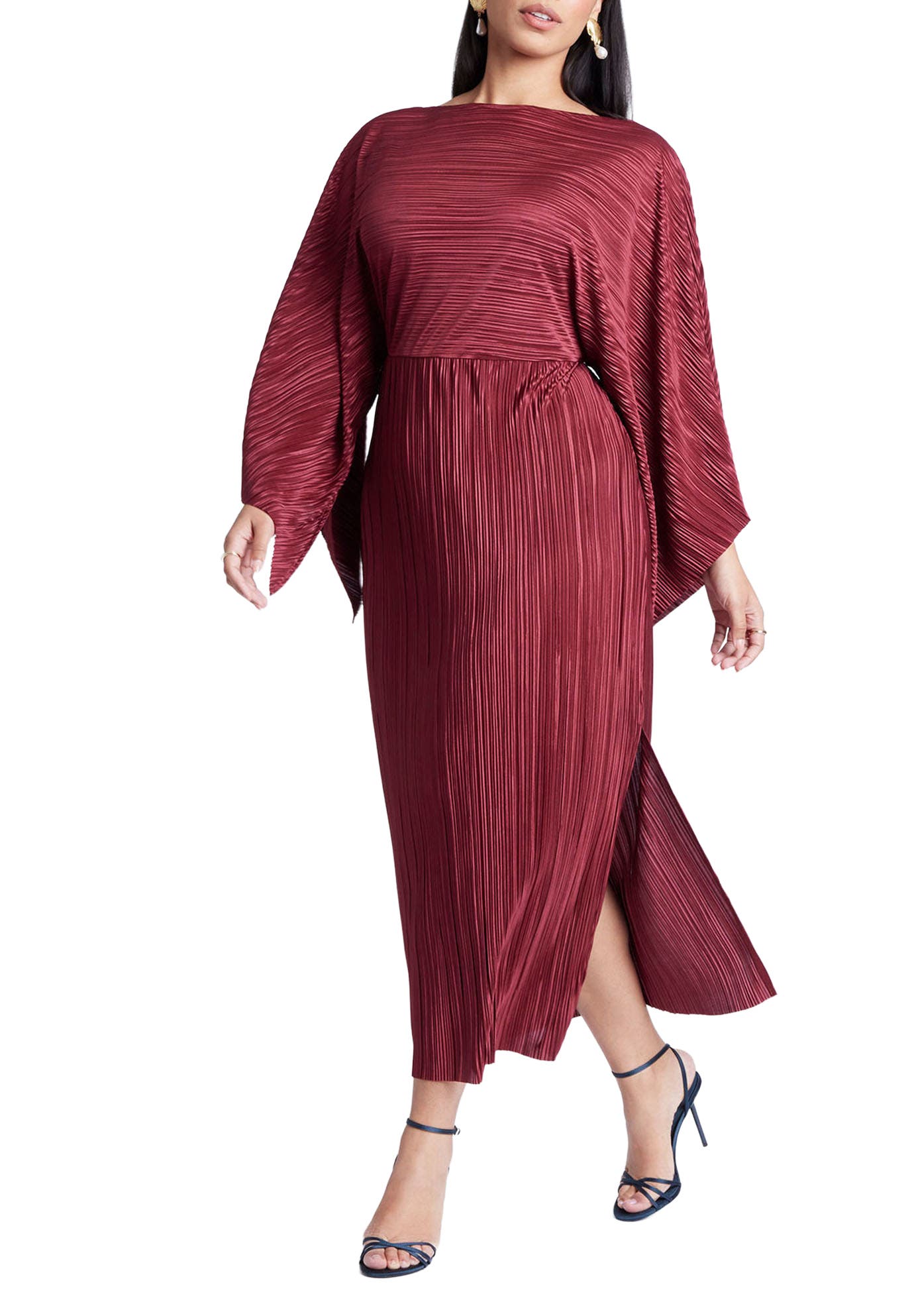 Cape Effect Plisse Dress