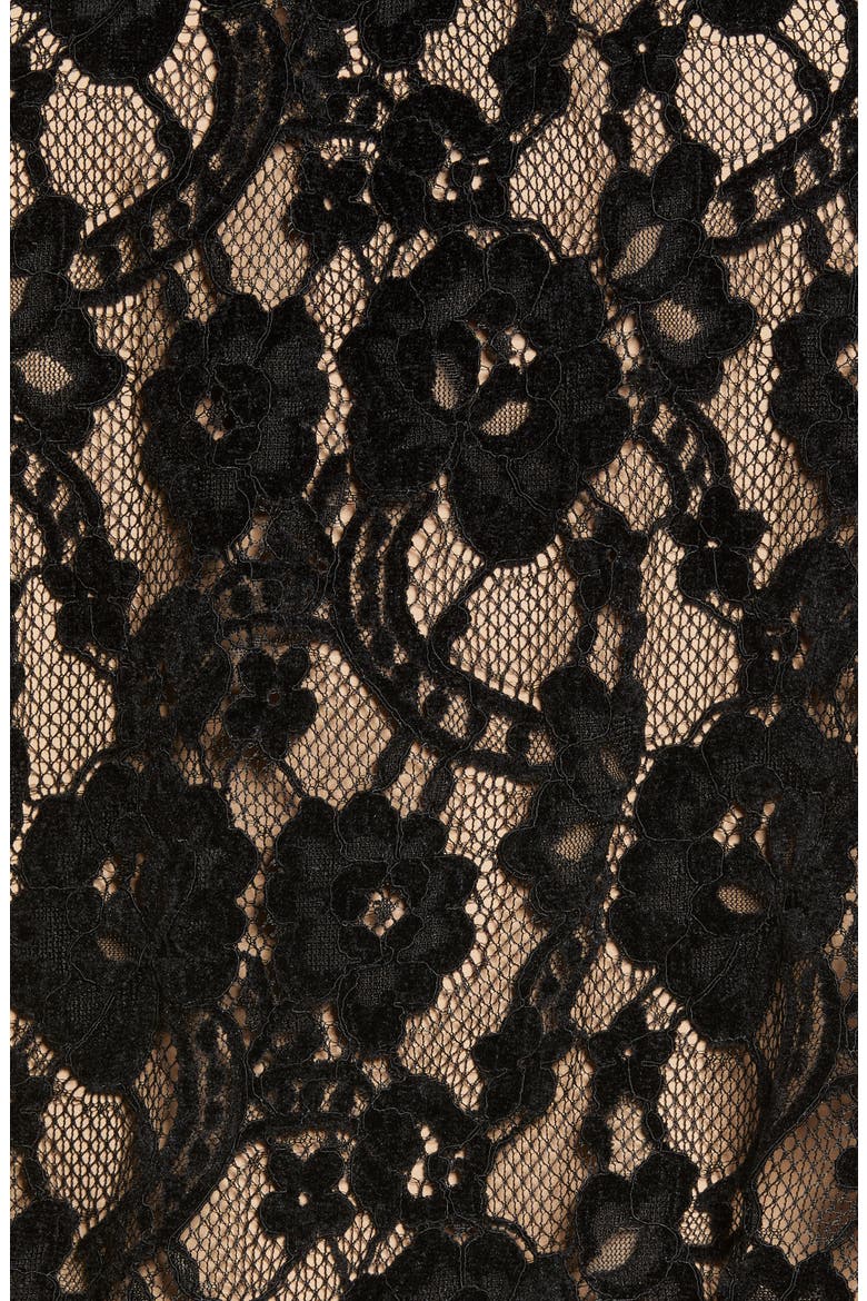 Emma Puff Sleeve Lace Bodysuit, Alternate, color, BLACK CHENILLE LACE