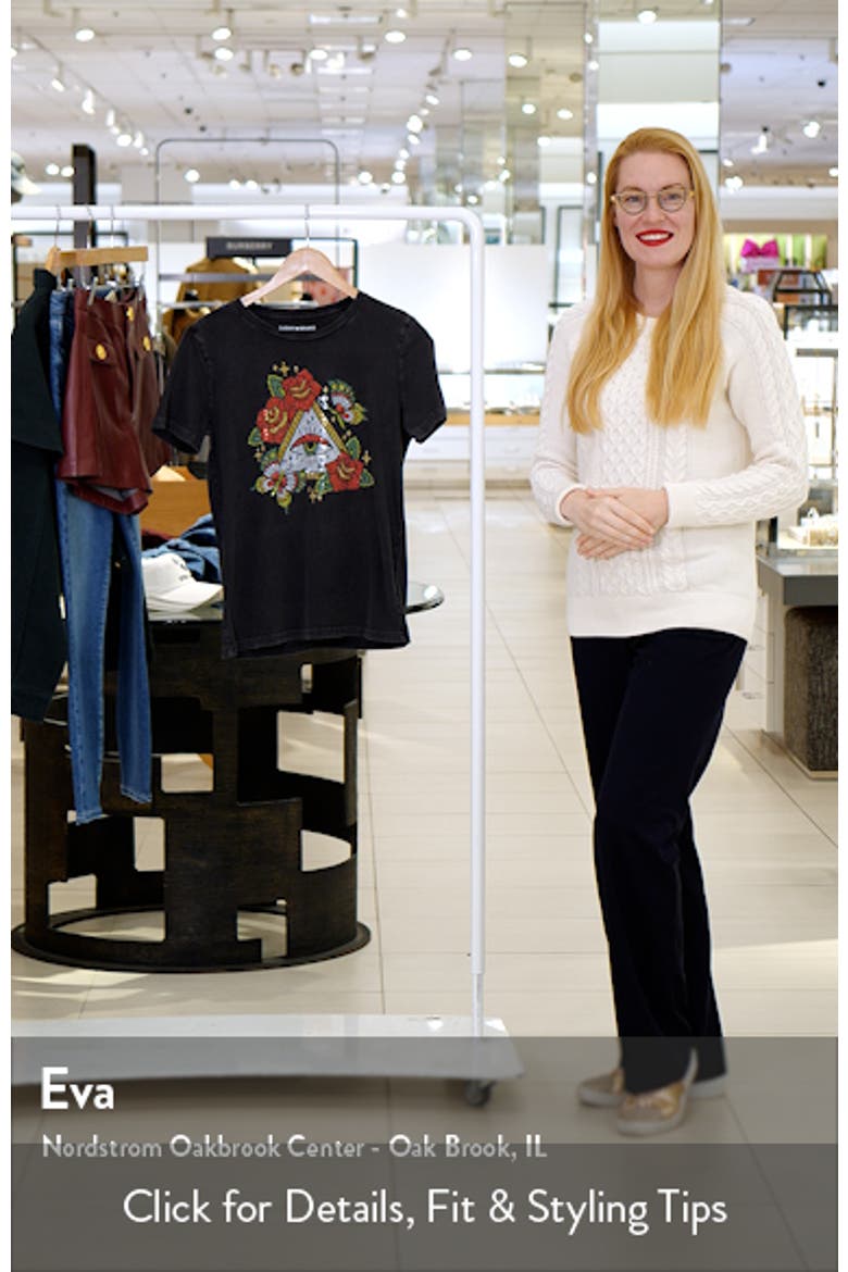 Tattoo Pyramid Eye Rhinestone Cotton Graphic T-Shirt video