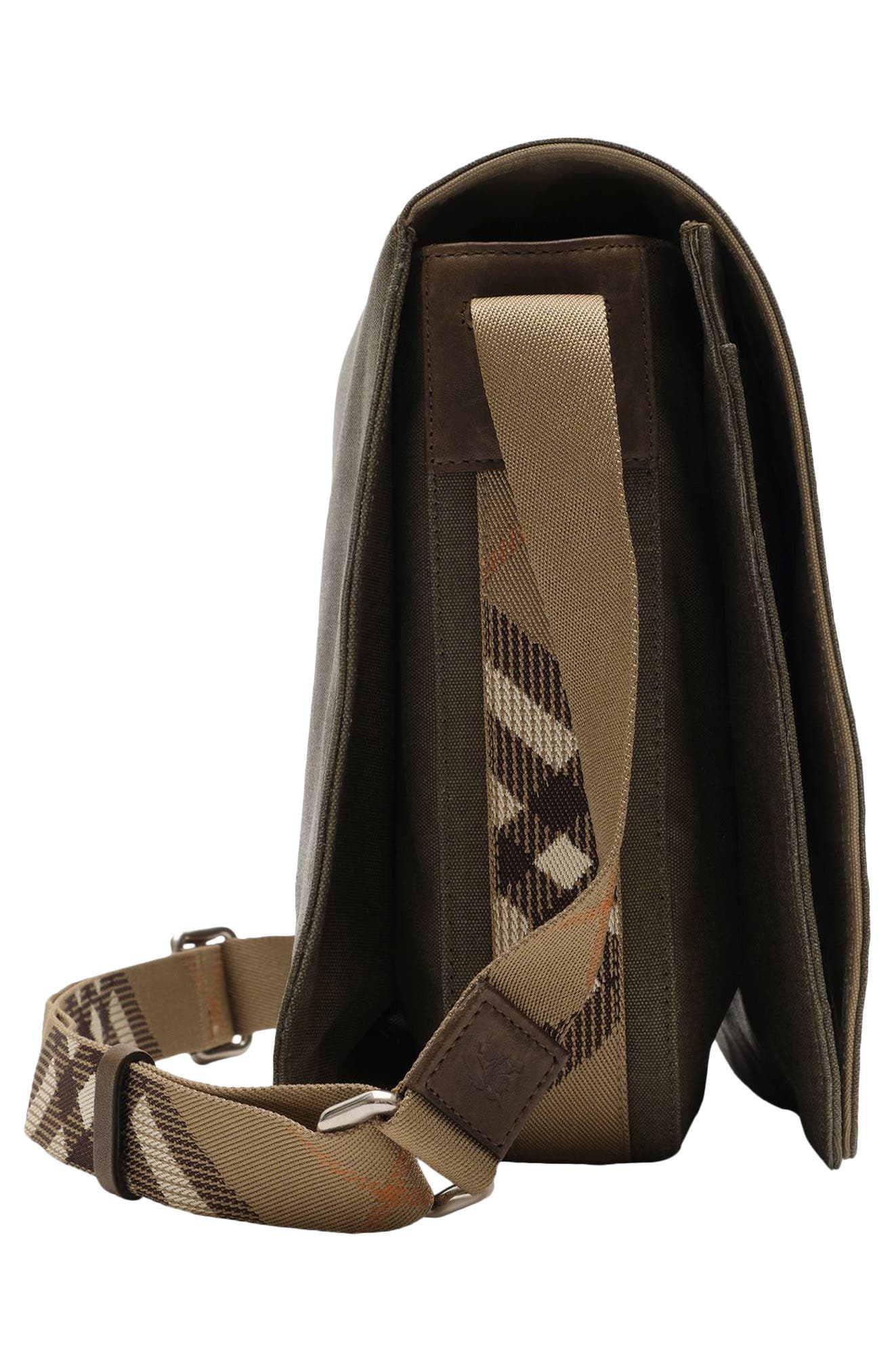 Tavistock Waxed Canvas Messenger Bag, Alternate, color, MILITARY