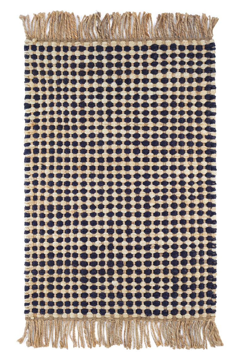 Kuba Woven Jute Rug, Main, color, BLACK