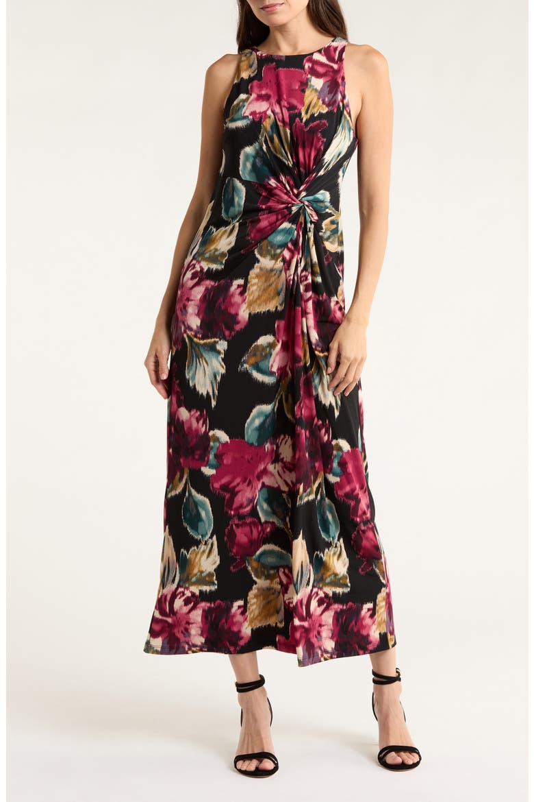 Jasmina Jewel Bloom Sleeveless Maxi Dress, Main, color, BLACK
