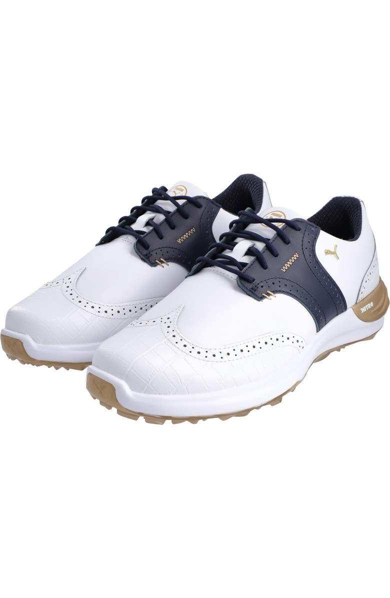 PUMA Men's Puma White THE PLAYERS Phantom Cat Gator Golf Cleats, Alternate, color,