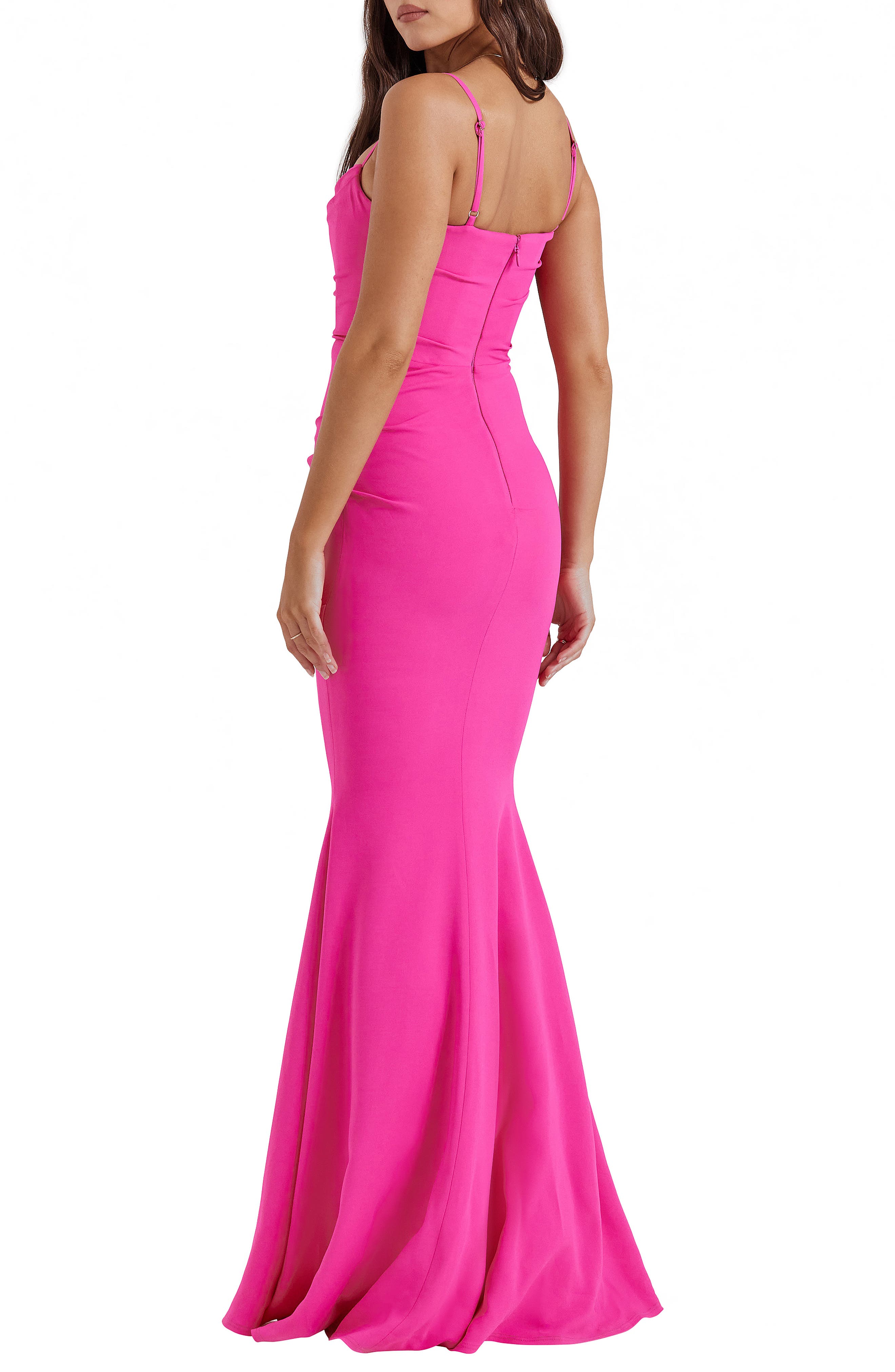 milena hot pink corset maxi dress Deep Pink Mesh Glitter Corset Maxi Dress