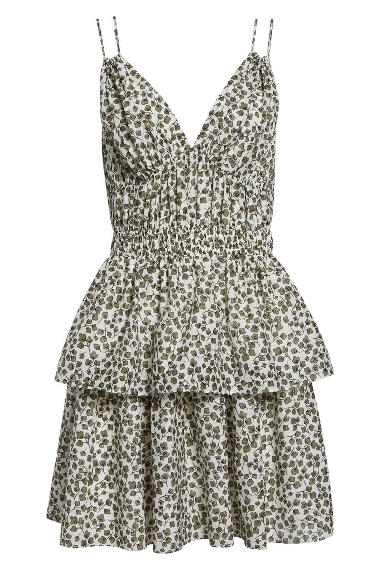 Theodore Clover Print Minidress, Alternate, color, MARSHMALLOW/ MERMAID