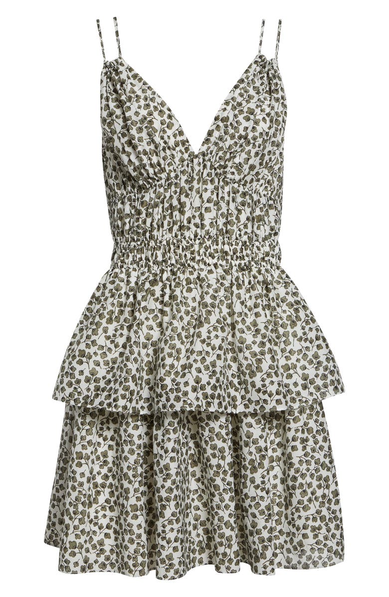 Derek Lam 10 Crosby Theodore Clover Print Minidress, Alternate, color, Marshmallow/ Mermaid