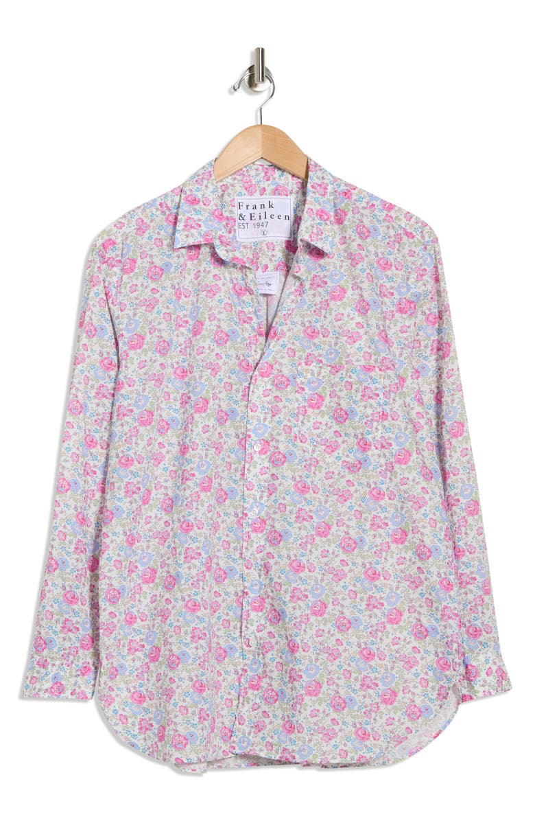 Frank & Eileen Relaxed Fit Cotton Button-Up Shirt, Main, color, Blue Pink Floral