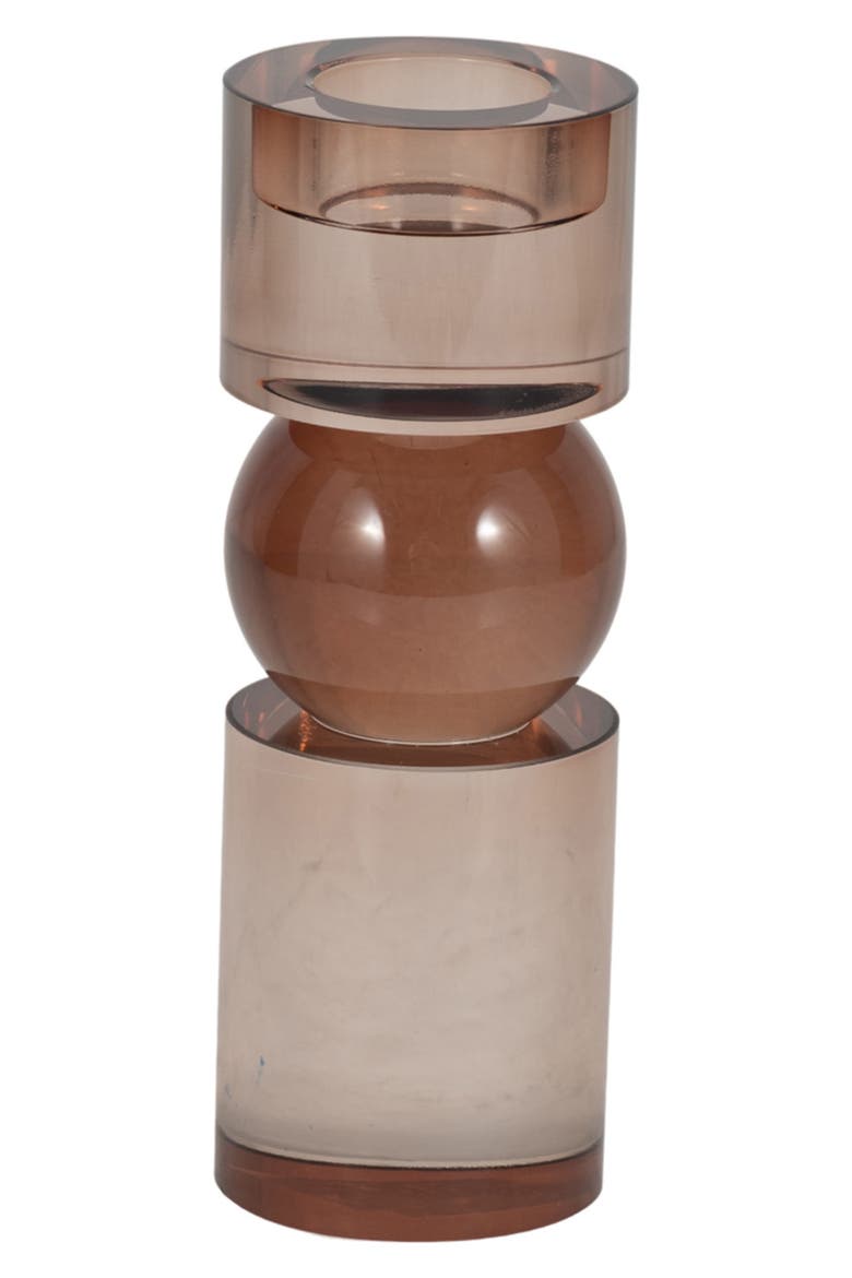 Marla Glass Candlestick Holder, Main, color, BRONZE